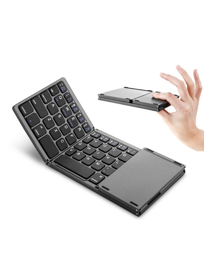 Seayoo Mini Folding Wireless Keyboard Bluetooth Portable Universal Foldable Touchpad for Android iOS Tablet Rechargeable Slim Lightweight Security Lock Screen for Travel Office Home - Image 3