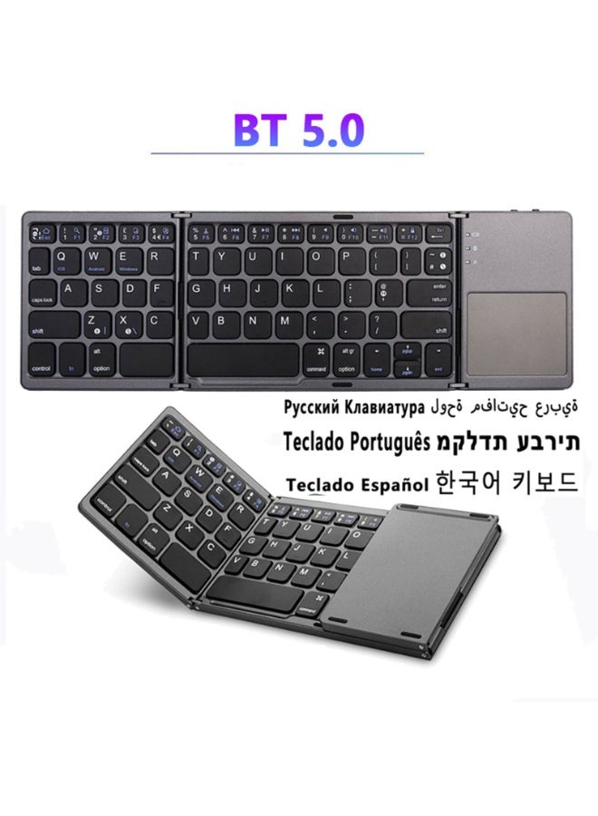 Seayoo Mini Folding Wireless Keyboard Bluetooth Portable Universal Foldable Touchpad for Android iOS Tablet Rechargeable Slim Lightweight Security Lock Screen for Travel Office Home - Image 5