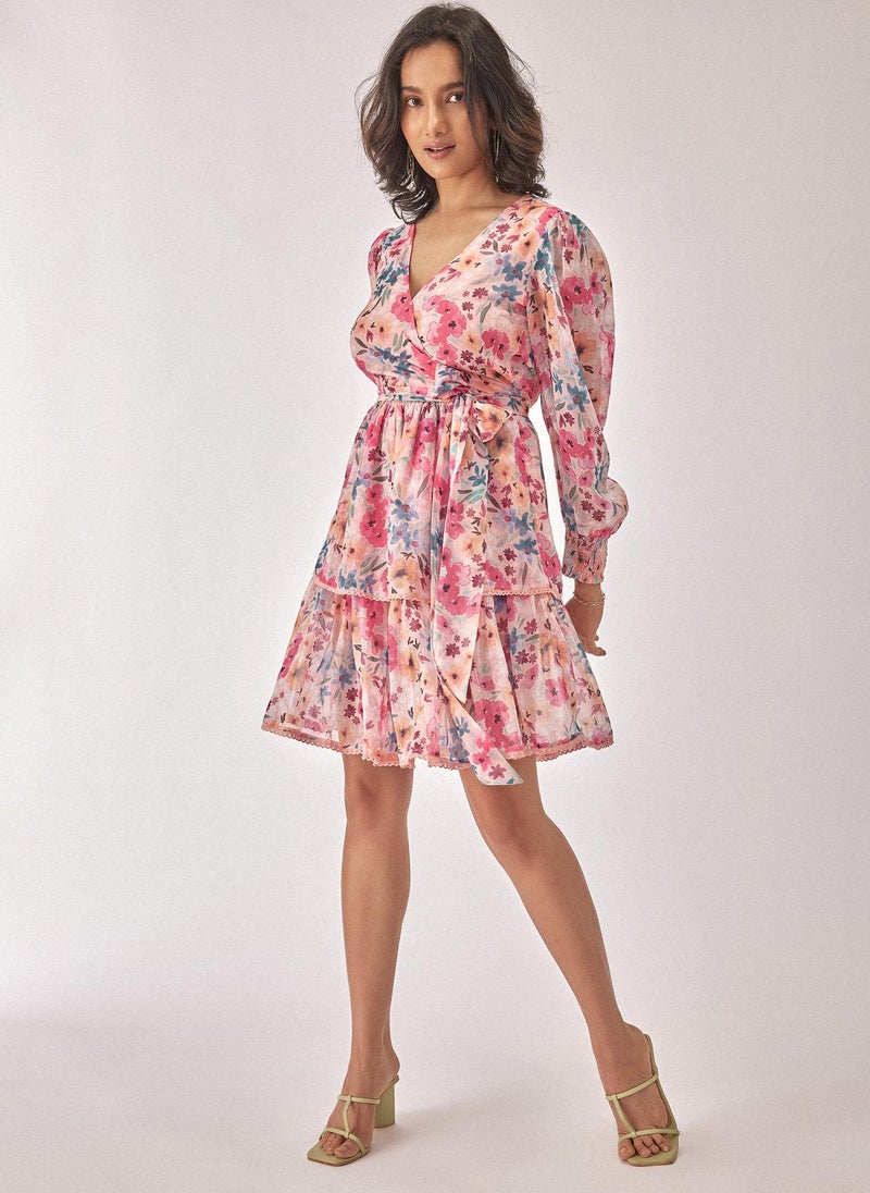 The Label Life Floral Print Mini Dress - Image 1
