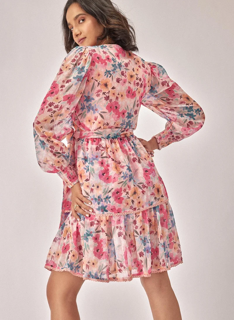 The Label Life Floral Print Mini Dress