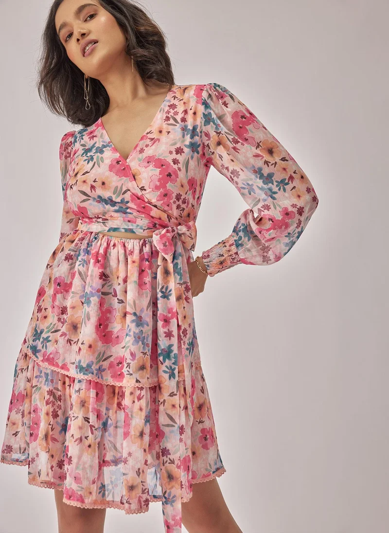 The Label Life Floral Print Mini Dress