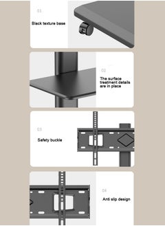 حامل تلفزيون متنقل بعجلات ، 2 طبقات أرفف عربة تلفزيون لشاشة تلفزيون مسطحة LCD LED مقاس 32-70 بوصة ، دوارة وارتفاع قابل للتعديل مع إدارة الكابلات - pzsku/ZCEC165A4F615C6952299Z/45/_/1725604587/cdf33f73-4326-4b5f-af7b-297df1c80de1