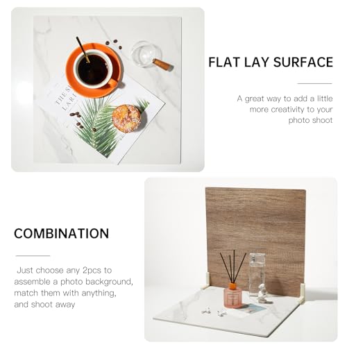 BEIYANG 5 PCS Boards Photo Backdrop for Flat Lay, Food Photography Background 16x16 Inch, BEIYANG - Image 2