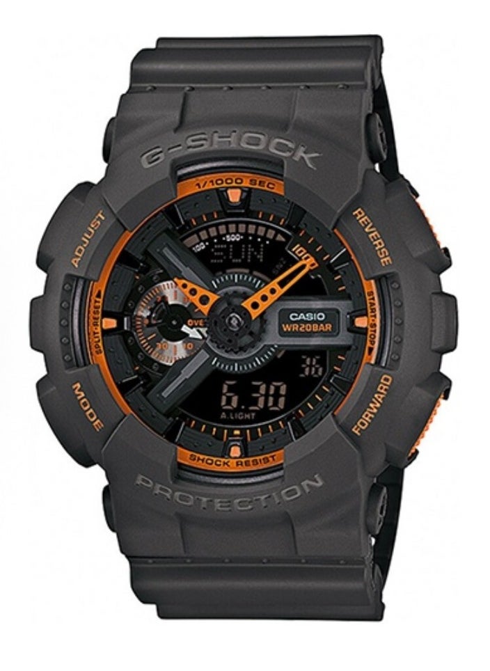 CASIO G-Shock Casio Men's GA-110TS-1A Analog-Digital Watch With Grey Resin Band  - Image 1