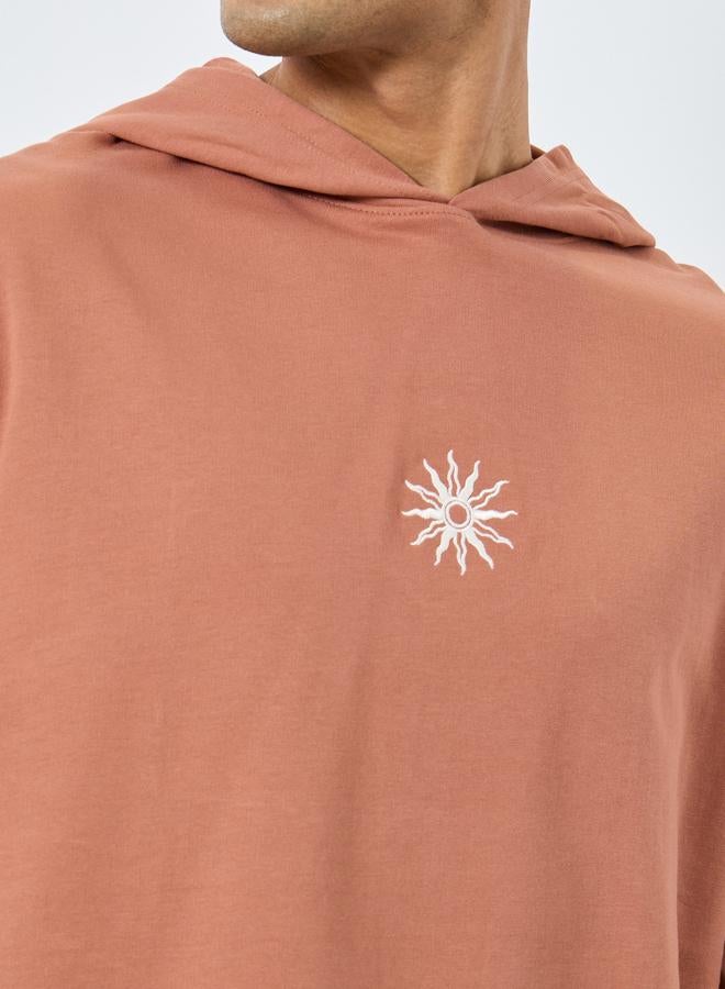 Styli Coffee Brown Embroidered Hoodie - Image 3