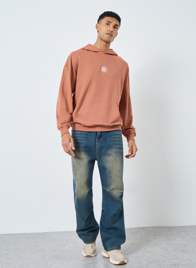 Styli Coffee Brown Embroidered Hoodie - Image 2