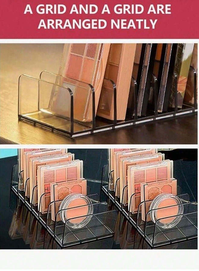 BEUTPATER 2-Pieces Makeup Organizer, Eyeshadow Storage Holder, Acrylic Cosmetic Organizer for Bathroom Countertops, Cabinets, 7 Sections (Clear) - Image 3