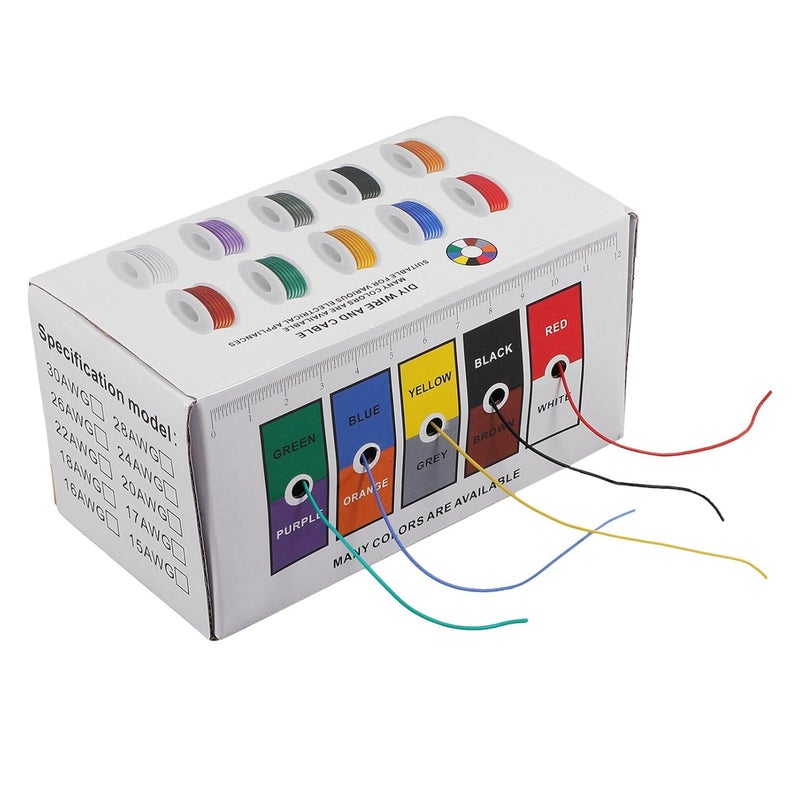 Generic 5rolls Flexible Silicone Electrical Wire of High-Purity Connection Wire for Projects Soft Bending-Friendly Home Use Each - Image 1