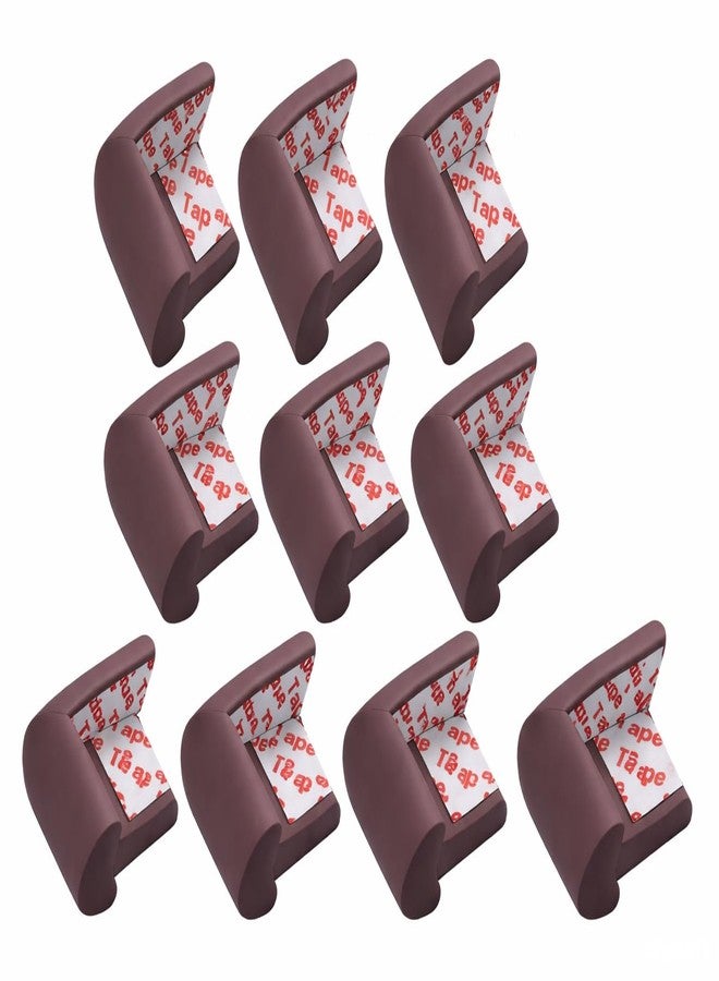 Xpandio Furniture Corner Protectors, Brown, Soft Foam, Adhesive Backed, Child Safety Guards, L-Shaped, Pack of 10 - Image 1