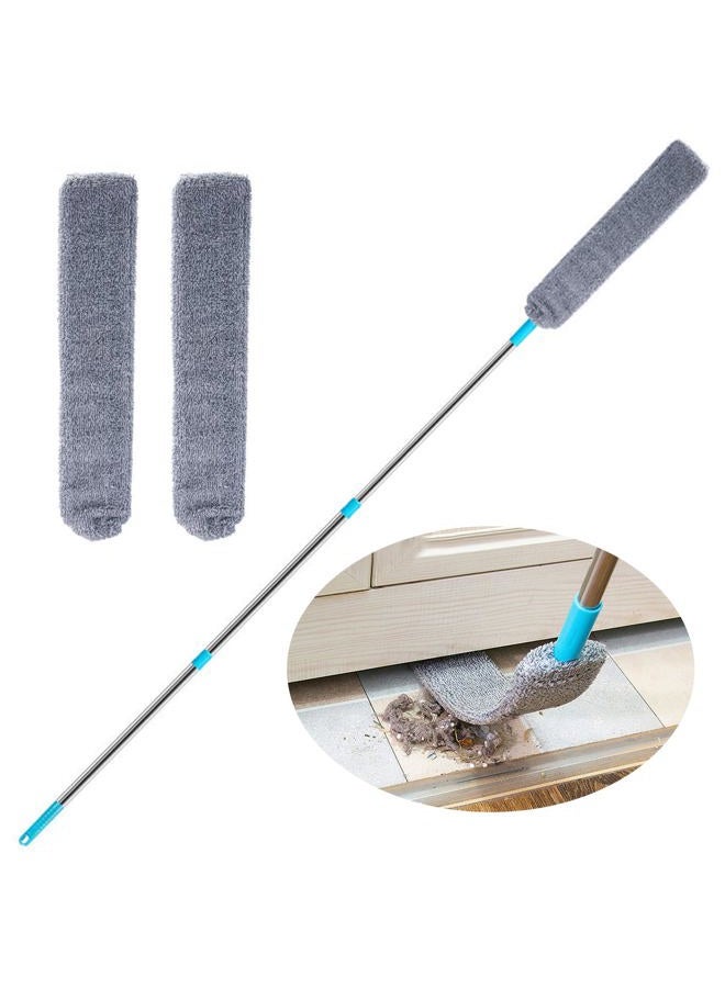 JUPITER WARRIOR Under Appliance Microfiber Duster Dust Cleaning Brush with Extendable Pole (31.5''-47.6'') Retractable Gap Dust Cleaner Bendable Removable Washable Gap Duster for Sofa Bed Furniture Bottom - Image 1