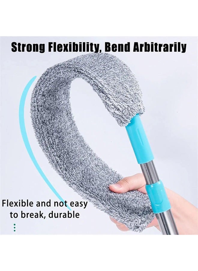 JUPITER WARRIOR Under Appliance Microfiber Duster Dust Cleaning Brush with Extendable Pole (31.5''-47.6'') Retractable Gap Dust Cleaner Bendable Removable Washable Gap Duster for Sofa Bed Furniture Bottom - Image 4