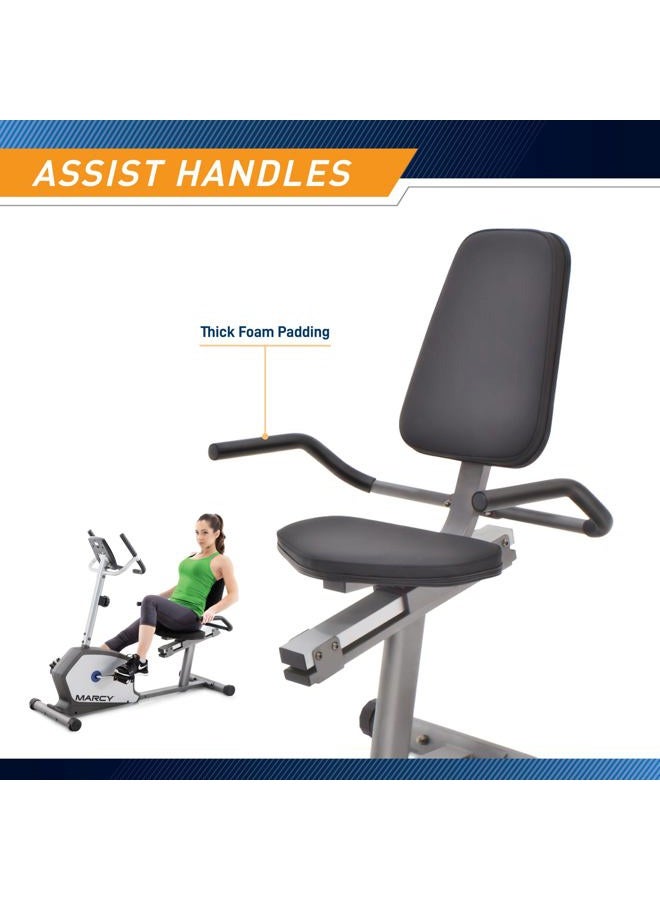Marcy Recumbent Exercise Bike with Adjustable Seat and 8 Resistance Levels, 300 Pound Capacity NS-1201R - Image 5