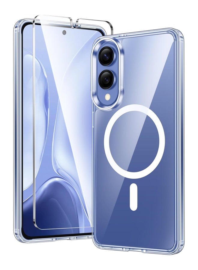 X-level Samsung Galaxy S25 Edge Caver Case，with Screen Protector Tempered Glass with Wireless Charging , Ultra Thin, Shockproof,  Scratch Resistant，Clear - Image 1