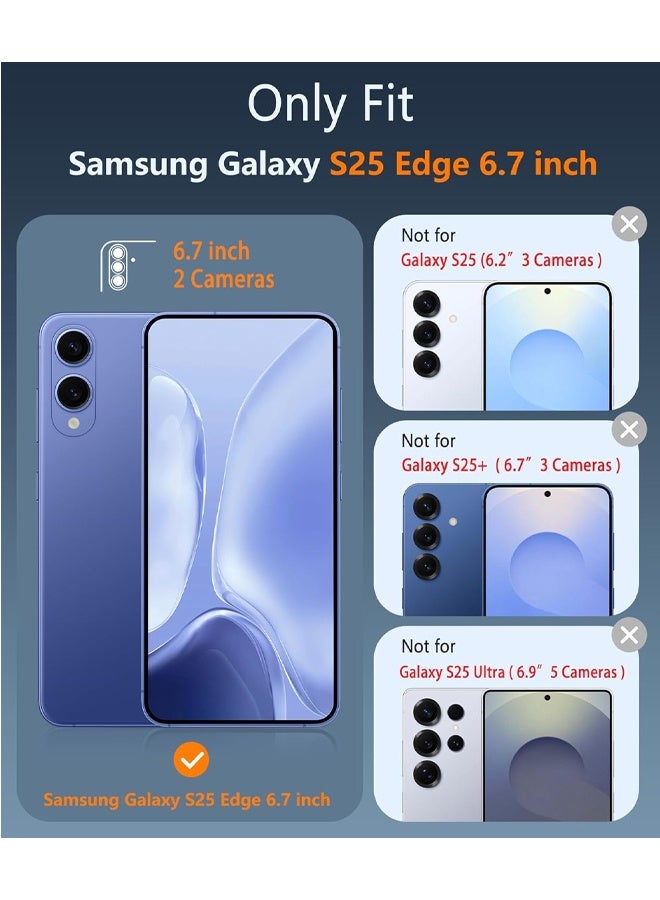 X-level Samsung Galaxy S25 Edge Caver Case，with Screen Protector Tempered Glass with Wireless Charging , Ultra Thin, Shockproof,  Scratch Resistant，Clear - Image 2
