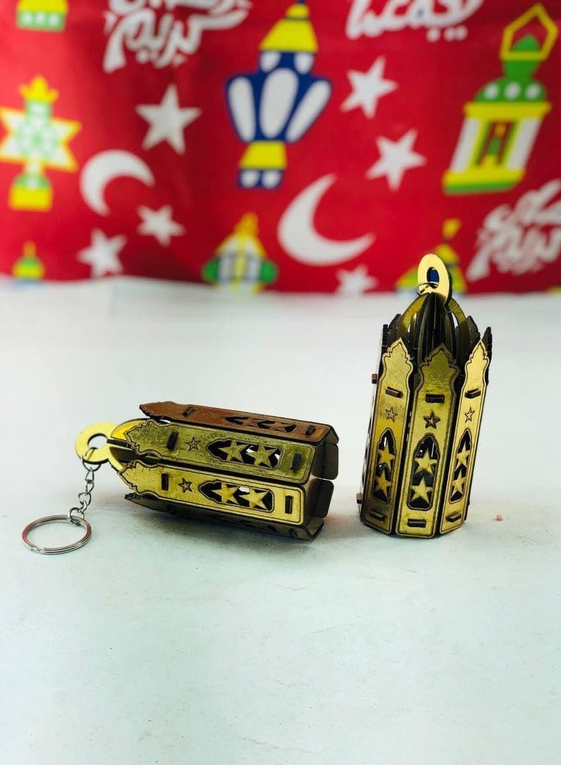 ميدالية ميداليات رمضان بالأشكال المختلفة ميدالية فانوس ثماني ذهبي بالكورة النور مقاس الميدالية: 12 سم عدد 3 - Image 1