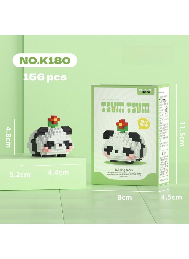 Compatible Pet Lego Blocks for Kids Gift K180-Panda Flower Q version [box]] 