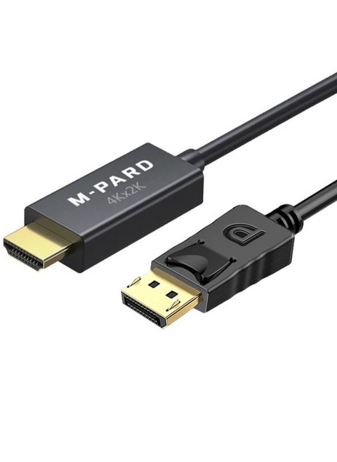 M-PARD DPtoHDMI cable 4K@2K Public to Public DisplayPort to HDMI Video Cable DP to HDMI Monitor Compatible Laptop TV Monitor Projector -1.8M Black