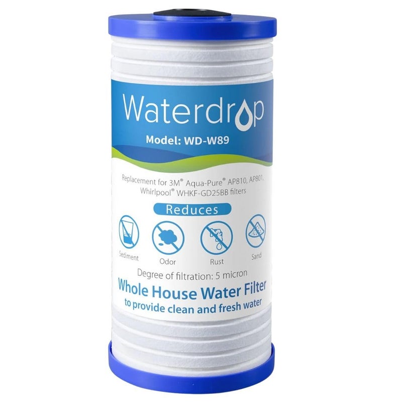 Waterdrop Ap810 Whole House Water Filter Replacement For 3M Aqua-Pure Ap810  Ap801  Ap811  Whirlpool Whkf-Gd25Bb  Whkf-Dwhbb  10"" X 4.5""  1 Pack - Image 1