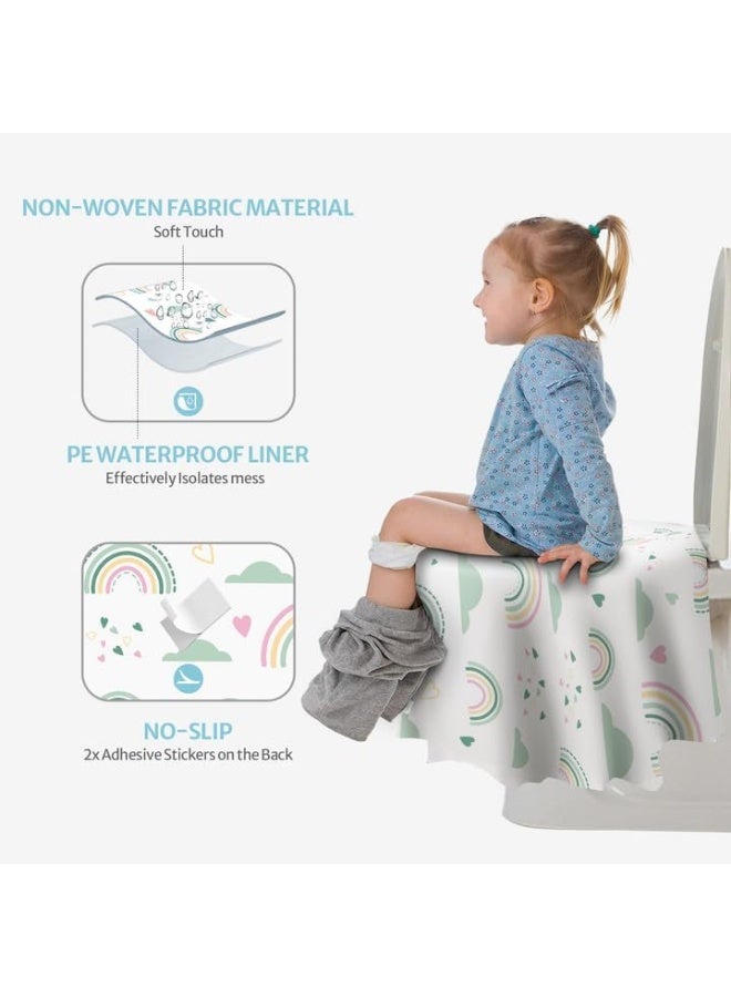 Blissful Diary 20 Pcs Toilet Seat Covers Disposable for Toddlers & Adults, Extra Large Waterproof, Portable Package for Travel, Kids Potty Training - Image 2