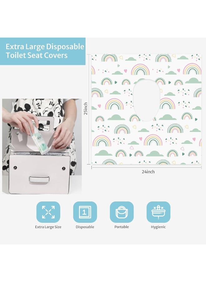 Blissful Diary 20 Pcs Toilet Seat Covers Disposable for Toddlers & Adults, Extra Large Waterproof, Portable Package for Travel, Kids Potty Training - Image 4