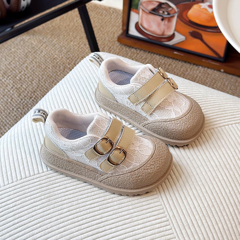 Girls Princess Shoes Spring New Baby Shoes Lace Mesh Toddler Shoes Soft Sole Anti-Slip Baby Toddler Shoes - Image 1