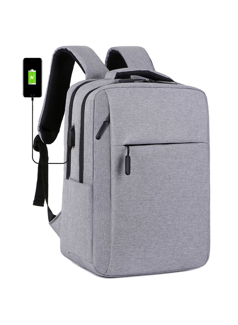 TokFaa Laptop Backpack Business Travel Water Resistant Work Backpack with USB Charging Port Durable College School Computer Bag Bookbag for Men & Women Fits 17 Inch Notebook(Grey) - Image 1