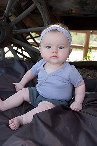 L'ovedbaby Unisex-Baby Newborn Organic Short-Sleeve Kimono Bodysuit, Lavender, 3/6 Months - Image 2