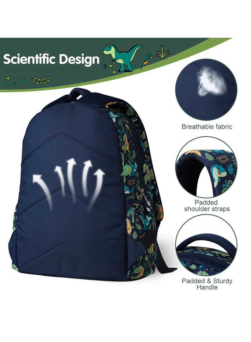 Nohoo حقيبة مدرسية للأطفال من Nohoo مقاس 16 بوصة مع حقيبة غداء كومبو دينو - أخضر - Image 5