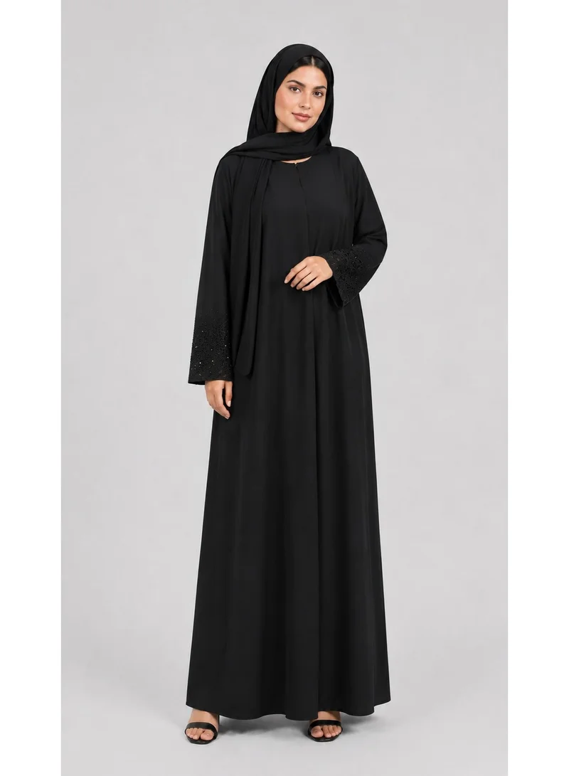 عباءات ريم Women's Embroidered Abaya with Matching Sheila