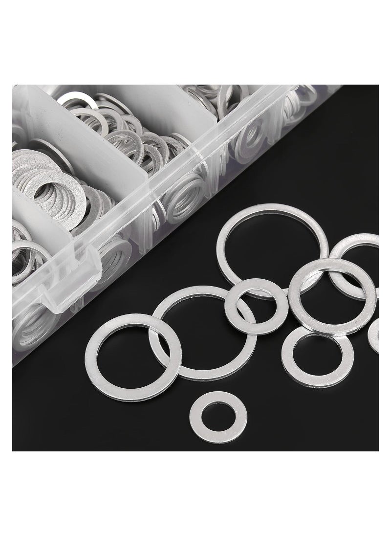 Generic - 560 Pcs 18 Sizes Automotive Drain Plug Gaskets, Oil Crush Washers, Aluminum Flat Washers Assortment Kit (M6 M8 M10 M12 M14 M16 M18 M20 M22 M24) - Image 1