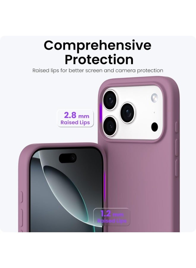 ACLIX Silicone Case Compatible with iPhone 17 Pro Max, Slim Liquid Silicone Phone Case with 3-Layer Soft Rubber Shockproof Bumper with TPU Lining (Lilac) - Image 4