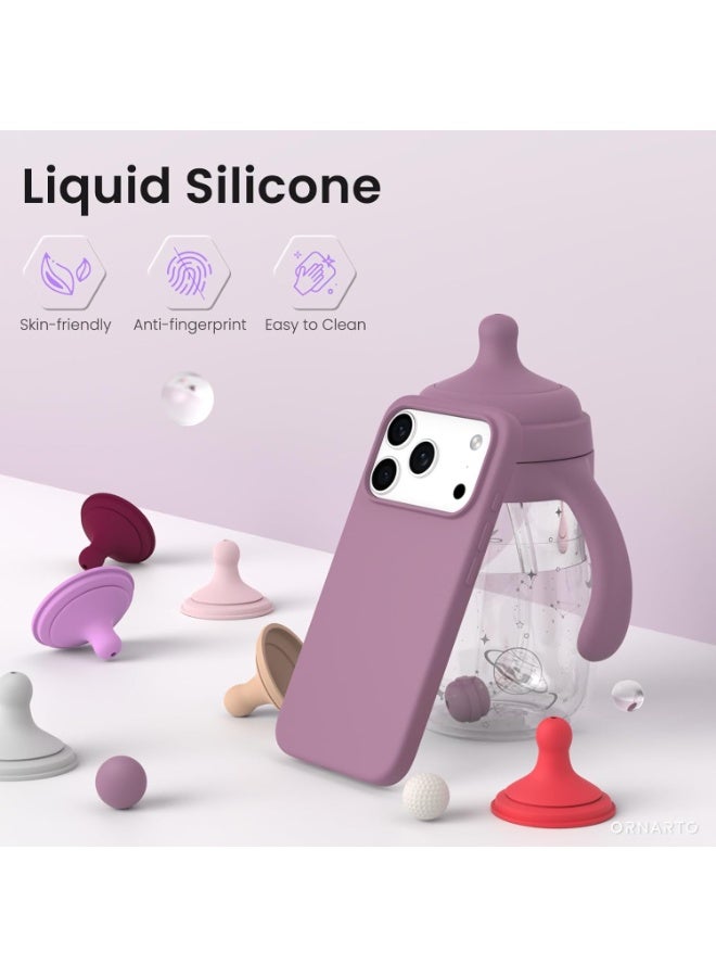 ACLIX Silicone Case Compatible with iPhone 17 Pro Max, Slim Liquid Silicone Phone Case with 3-Layer Soft Rubber Shockproof Bumper with TPU Lining (Lilac) - Image 2