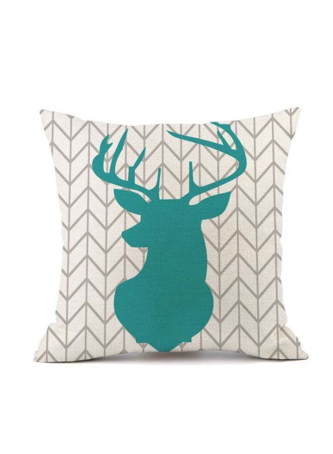 NIBEMINENT Nordic Style Printed Cushion Cover White/Grey/Green 45x45cm