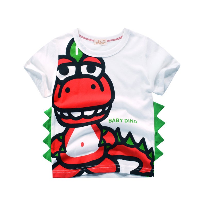 Boys Dinosaur Short Sleeve T-Shirt – Korean Summer Style