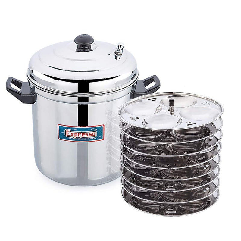 Expresso 32 Pcs Idli Maker Stainless Steel with 8 Plates | Induction and Standard Cooker Compatible | Healthy Cooking Steamer for Soft Idlis | Durable Rust Resistant Kitchen Cookware Set - Image 4