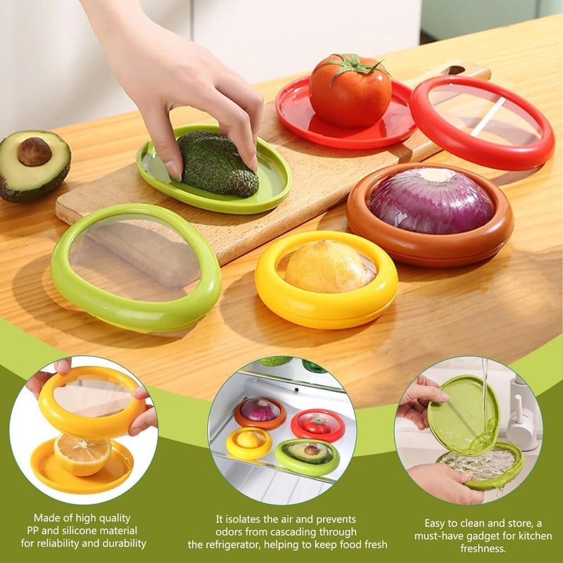 ASOMA Fruit and Vegetable AntiOxidation Storage BoxFruit Storage Containers for Fridge Silicone Food Storage Containers Fruit and Vegetable cover 4 Pc - Image 4