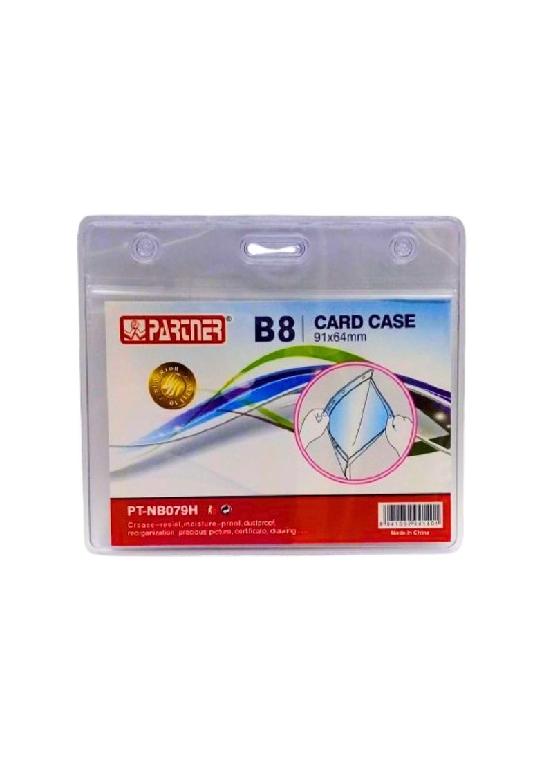 PARTNER ID Card Holders Waterproof Clear Plastic Perfect for Credit Cards, ID Swipe Cards, Key Cards, and Driver's License PVC Material (Pack of 5)  - Image 1