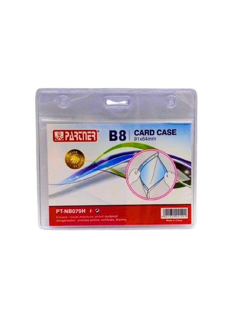 PARTNER ID Card Holders Waterproof Clear Plastic Perfect for Credit Cards, ID Swipe Cards, Key Cards, and Driver's License PVC Material (Pack of 5)  - Image 2