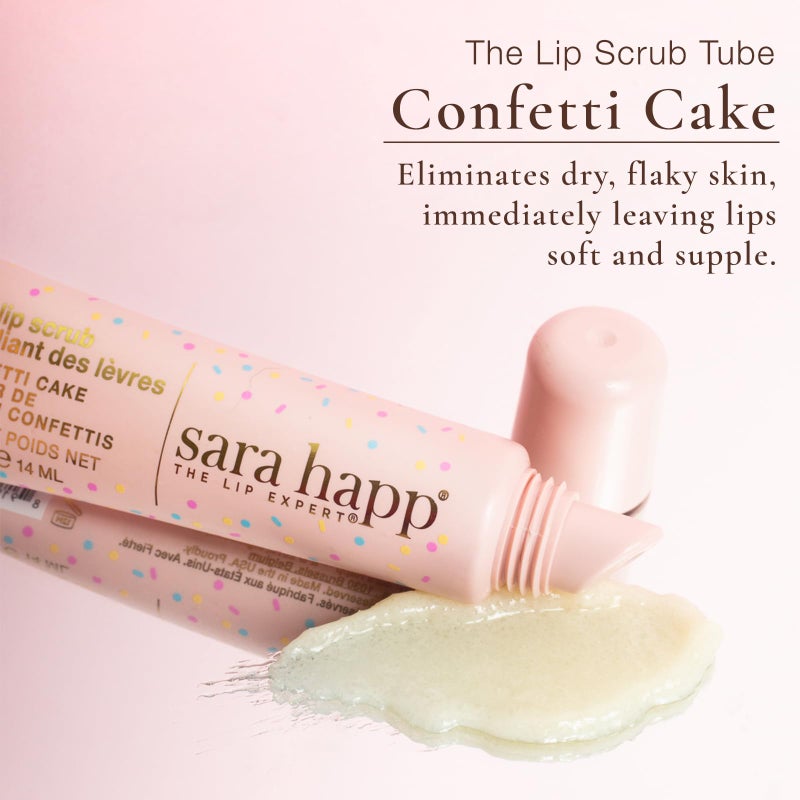 sara happ Confetti Cake Lip Scrub: Exfoliate, Moisturize, Smooth Lips with Almond Oil and Vitamin E, Enhance Lip Color - Image 3