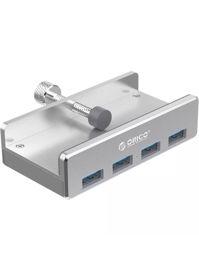 أوريكو محور USB 3.0، محور USB 3.0 من الألومنيوم بأربعة منافذ مع منفذ إمداد طاقة إضافي وكابل بيانات USB بطول 1.5 متر، محور USB يعمل بسطح المكتب لأجهزة imac/الكمبيوتر المحمول/الكمبيوتر الشخصي (أسود) - Image 1