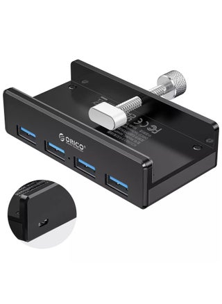 USB 3.0 Clamp Hub, Aluminum 4-Port USB Hub 3.0 with Extra Power Supply Port and 1.5M USB Data Cable, Desktop Powered USB Hub for imac/Laptop/PC (Black) - pzsku/ZCEC292C9701EBFD3E843Z/45/_/1724175207/ca291523-af8b-4552-937b-74a089ec5374