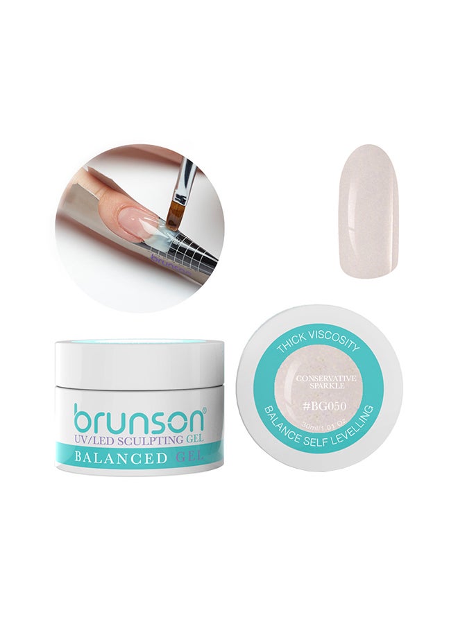 brunson Sculpting Camouflage Uv Builder Gel Balanced Level Gel Uv Sculpting Nail Gel System 30Ml Conservative Sparkle Bg050