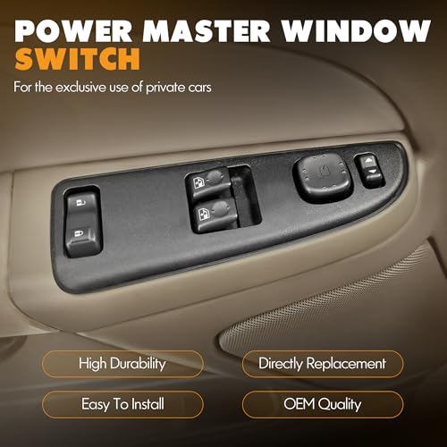 ASOPARTS 15883322 Front Driver Side Power Window Switch and Tan Bezel Assembly with Folding Mirror Switch Fit for 2003-2007 Chevy Silverado, 2003-2007 GMC Sierra 920-024 Replaces DWS-248 - Image 3
