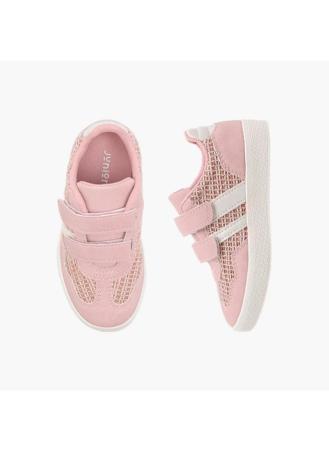 JUNIORS Girls Panelled Sneakers with Hook and Loop Closure