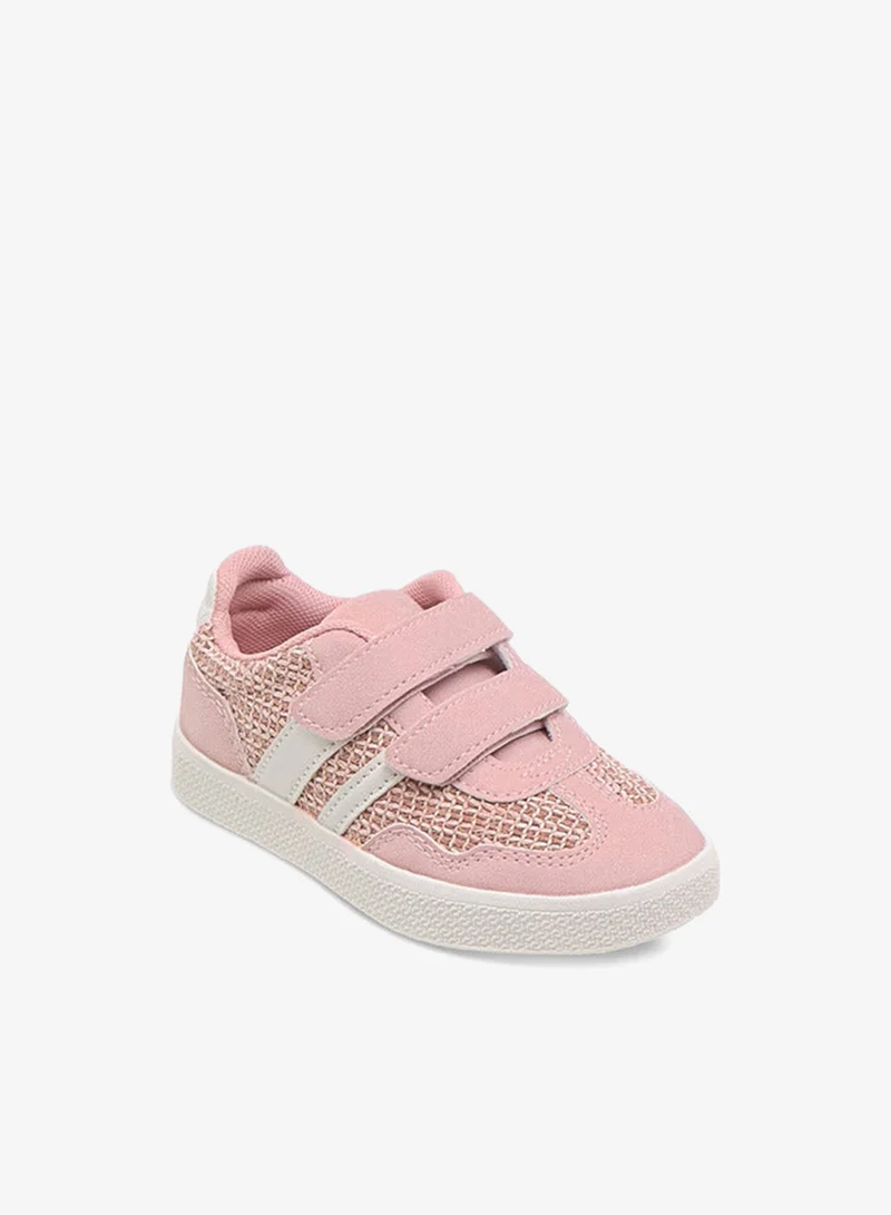 JUNIORS Girls Panelled Sneakers with Hook and Loop Closure