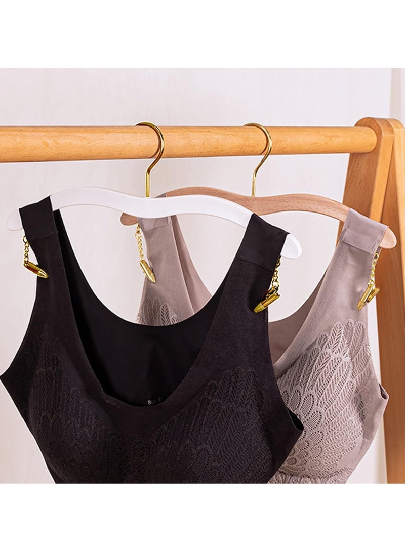 ORTUK 12pcs Lingerie Hangers with Gold Metal Clips, Strong Hanger Clips For Clothes, Detachable 360° Rotatable Hook Display Hanger, Plastic Swimwear Hangers for Bras, Bralettes, Bikini, Tank Top Hanger 28cm - Image 5