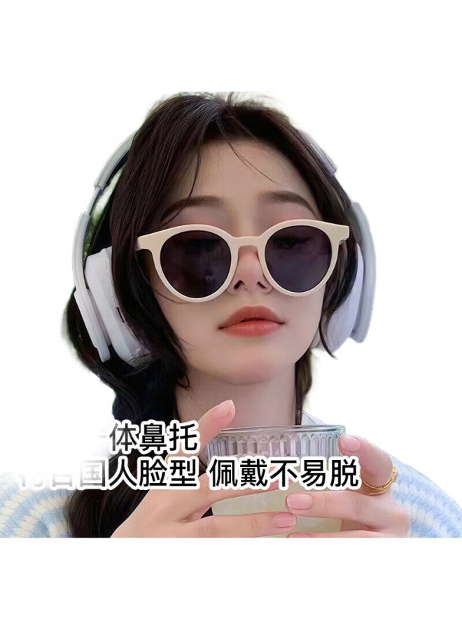 LOHO New Polarized Sunglasses For Women, Small Round Frame Driving Sunglasses, Uv Protection, Trendy Face-Slimming Mountain Climbing Glasses - Image 1