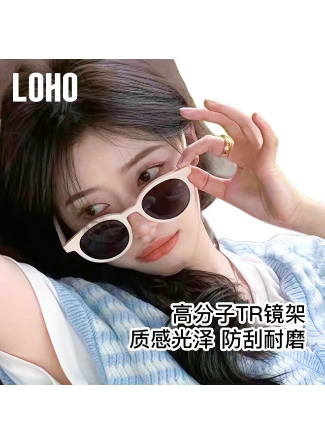LOHO New Polarized Sunglasses For Women, Small Round Frame Driving Sunglasses, Uv Protection, Trendy Face-Slimming Mountain Climbing Glasses - Image 3