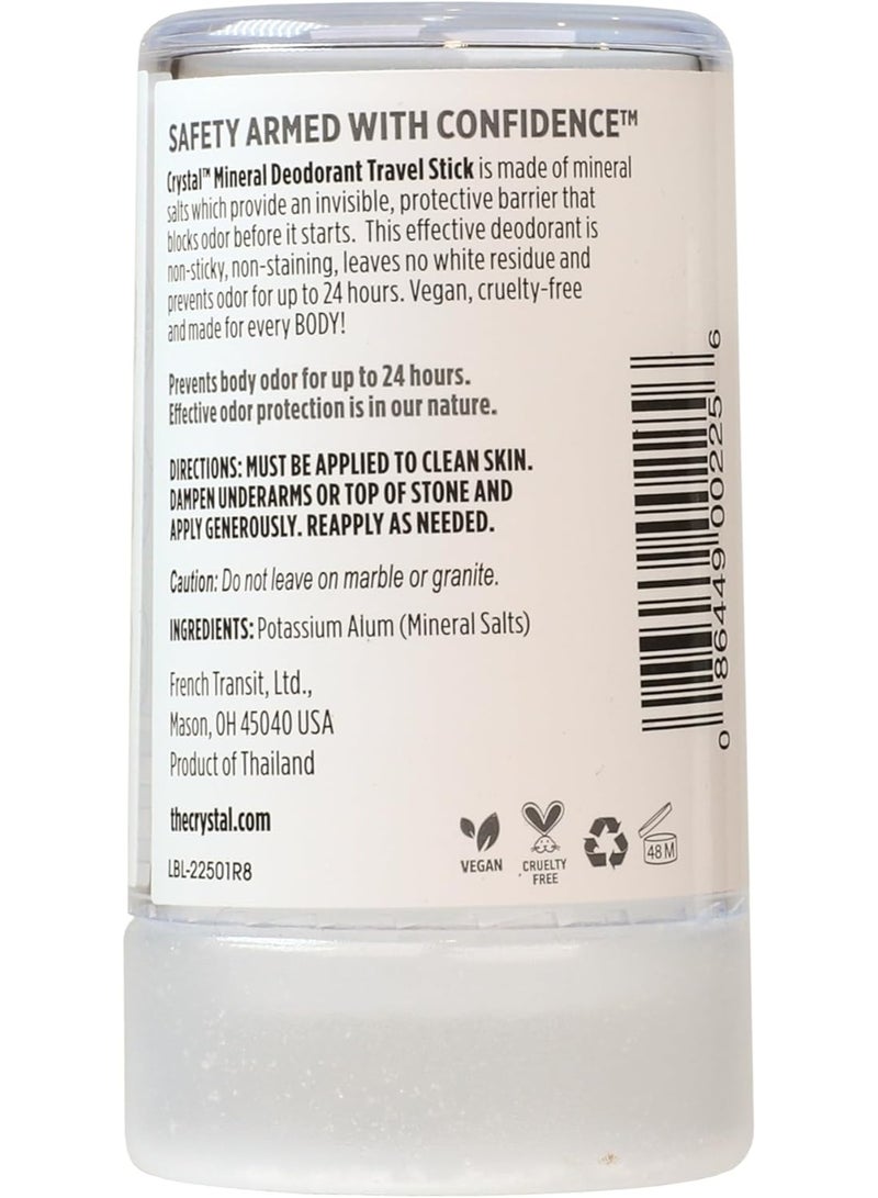 Crystal Deodorant CRYSTAL Mineral Deodorant Stick- Unscented Body Deodorant With 24-Hour Odor Protection, Non-Staining & Non-Sticky, Travel Size Deodorant, Aluminium Chloride & Paraben Free, 1.5 FL OZ - Image 2