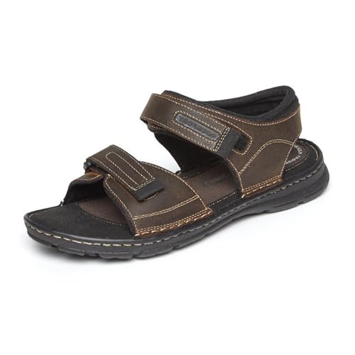 Rockport Mens Darwyn Quarter Strap Platform Slide Sandal Brown Ii Leather 9 M US